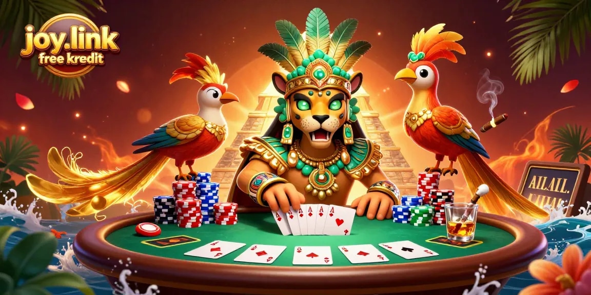 Engage with joy.link free kredit as you master poker strategies with vibrant Mayan-inspired elements.