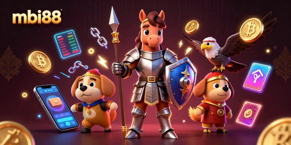 Experience gaming with mbi88's thrilling medieval-themed casino scene featuring collectible coins and vibrant elements.