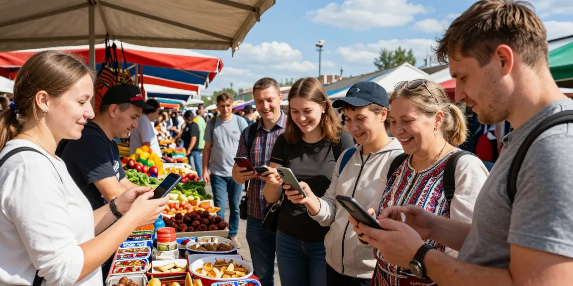 Pembayaran mudah di Rusia dengan https://payinrussia.com/ di pasar tempatan yang meriah.