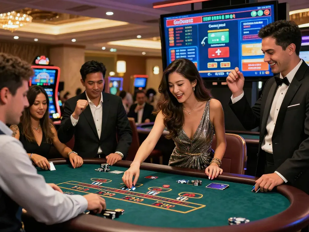 Diverse players enjoying a lively experience at credit card deposit casinos with engaging live dealer games.