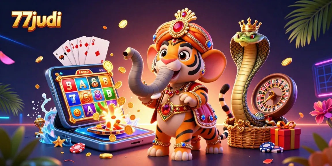 Experience thrilling gaming at 77judi with vibrant slot games, dynamic characters, and captivating visuals.