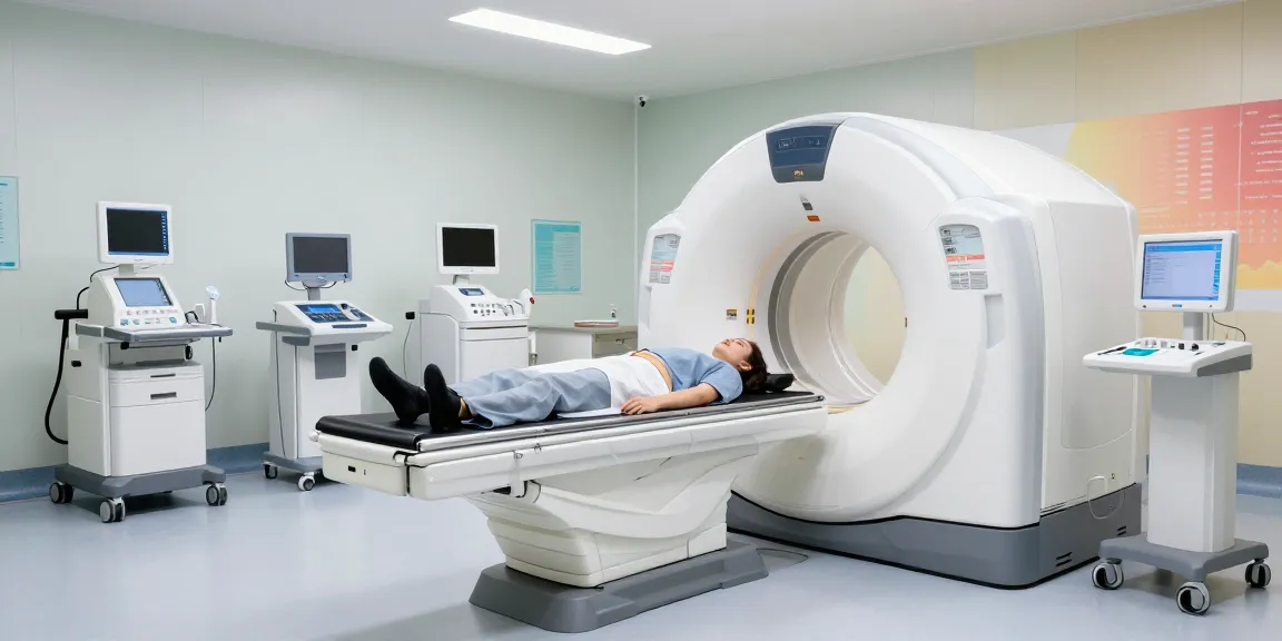 Radiologic technologist working with CT scan machine at ROKOK88.