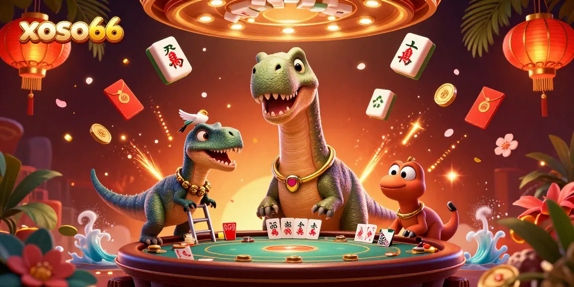 Engage with xoso66 by exploring a vibrant 3D illustration showcasing a whimsical casino experience filled with characters and elements.