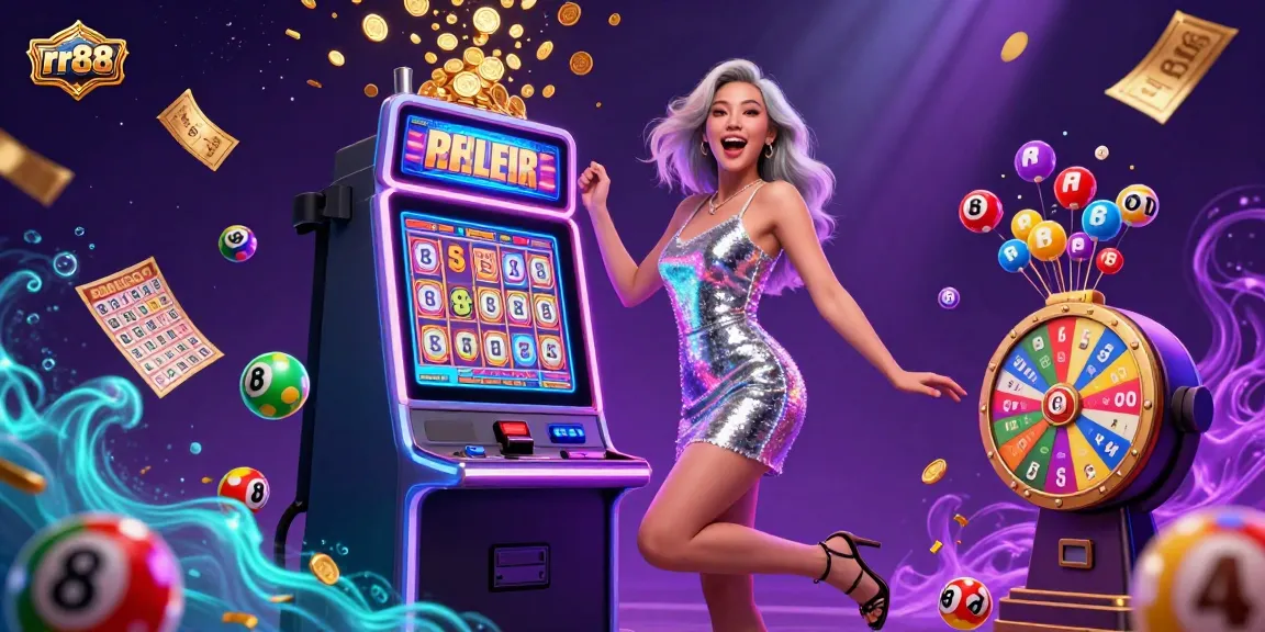 Win big with rr88 at a vibrant casino scene, featuring exciting jackpots, colorful lottery elements, and dynamic gameplay.