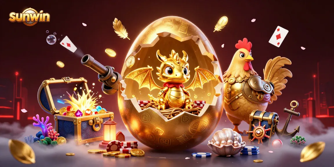 Experience thrilling wins at sunwin with a vibrant scene of luck and treasures in a casino.